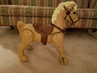 Vintage Marvel The Mustang From Marx Ride - On Bouncy Horse 24 " Tall W/o Box