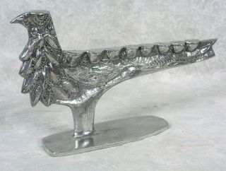 Vintage Don Drumm Bird Menorah Candelabra Brutalist Aluminum Metal Art Sculpture