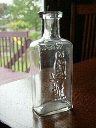 1895 - 1905 The Owl Drug Co.  San Francisco Calif.  Medicine Druggist Bottle 4 1/8 "
