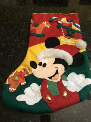 Disney Store 3d Vintage Mickey Mouse Christmas Stocking 20 "