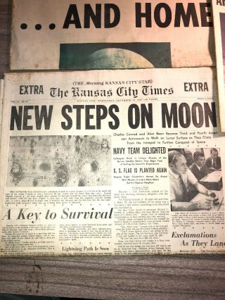 Newspaper 1968 69 Moon Landing PLUS Apollo 8 Kansas City Star 2