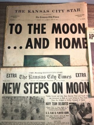 Newspaper 1968 69 Moon Landing PLUS Apollo 8 Kansas City Star 3