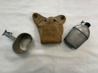 Vintage 1943 World War Ii Ww2 Military Army Canteen Cup & Cover