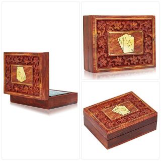 Unique Birthday Gift Ideas Handcrafted Classic Wooden Playing Card Holder Deck B
