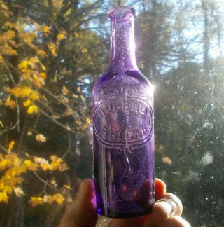 Hubbell Philada Pretty Amethyst 1860s Early Hinge Mold Cologne Bottle
