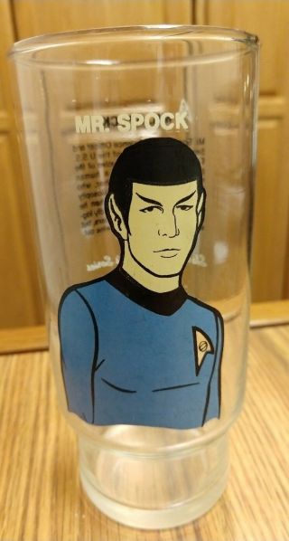 Vintage Star Trek Mr.  Spock Dr.  Pepper Character Glass,  1976,  Advertising
