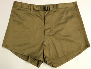 Wwii 1945 Dated Us Army Khaki Athletic Shorts,  Size 36
