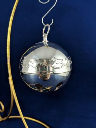 Wallace 1974 Annual Silver Plate Sleigh Bell Christmas Ornament