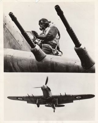 Royal Air Force Hurricane Pilot,  Airplane (split Photo) - 1941