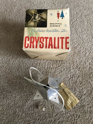 Vintage Illuminated Crystalite “star Of Bethlehem” Christmas Tree Topper W/box