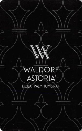 Waldorf Astoria - Dubai Palm Jumeirah - Hotel Room Key Card,  Clé De L 