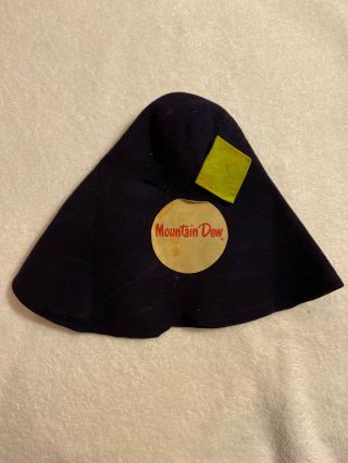 Rare 1960’s Vintage Hillbilly Mountain Dew Felt Hat Blue Cap