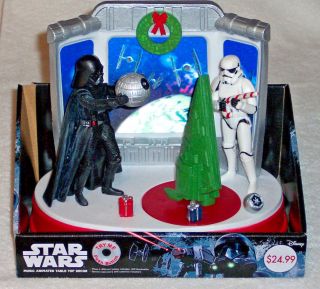 Star Wars Christmas Musical Animated Decoration Storm Trooper Darth Vader