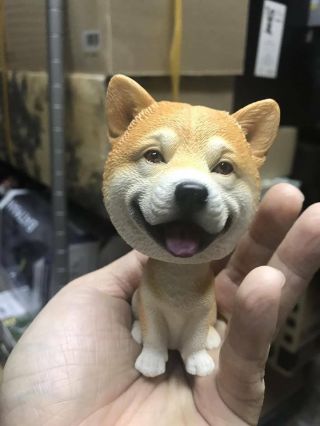 Puppy Shiba Inu Akita Inu Dog Polyresin Bobblehead Doll Figurine Figure Model A