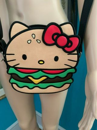 Loungefly Loves Hello Kitty Cross Body Bag Cheeseburger Nwot Rare