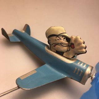 Rare 1930s Marx Tin Popeye Express Flyers Plane With Prop In