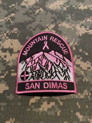 Los Angeles County Sheriff San Dimas Mountain Rescue Pink Project Patch Lasd Sra