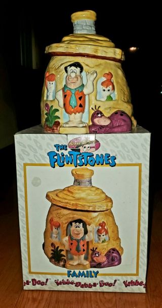 Vintage Hanna Barbera " Fred Flinstone " House Collectible Cookie Jar Rare Nib