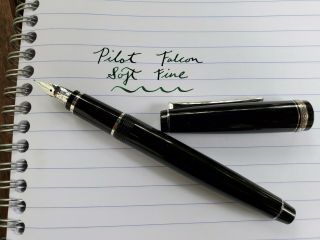 Pilot Namiki Falcon Black 14k Nib Rhodium Trim Sf (soft Fine) Nib Fountain Pen