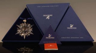 Vintage 2002 Swarovski Crystal Christmas Snowflake Ornament Mib Nr