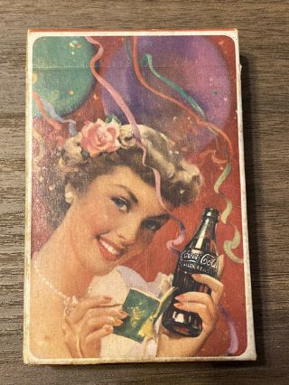 1951 Coca Cola Party Girl Deck Playing Cards With Tax Stamp