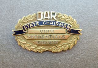 Dar Daughters Of The American Revolution State Chairman Ohio Caldwell Pin Medal