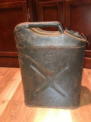 Vintage Wwii Us Army Military Metal Gas Can,  1940 