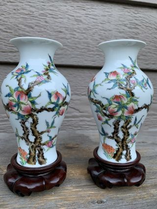 Chinese Antique Porcelain Pair Vase Qinglong Mark China Asian