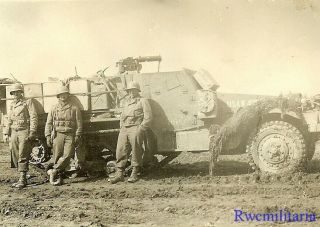 Fantastic Pic Us Soldiers Posed In Field By M3 Armored Halftrack; France 1944