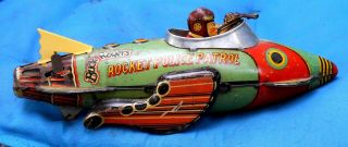 1927 Marx Buck Rogers Rocket Police Patrol Tin Litho Wind - Up Toy Motor