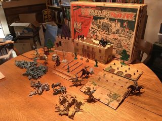 Marx Alamo 3543 Playset,  Alamo & Walls,  Soldiers,  Horses,  2 - Cannons,  Trees&accy