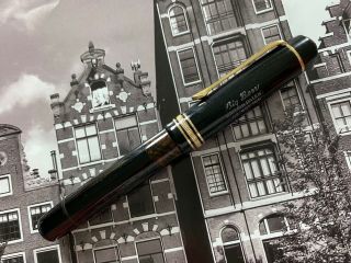 Vintage 1930s Danish Art Deco Big Ben Black No.  4 Gfm Pif Fountain Pen