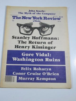 York Review Of Books - April 29,  1982 - John Searle,  Stanley Hoffmann