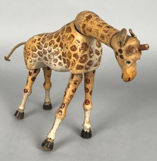 Schoenhut Glass Eye Giraffe - Humpty Dumpty Circus - Needs Restrung 11 " Tall