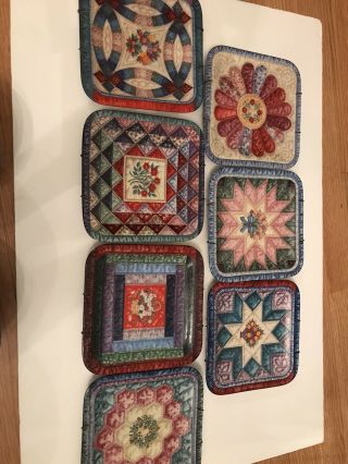 Mary Ann Lasher Bradford Exchange Cherished Traditions Quilt Plates Set Of 7