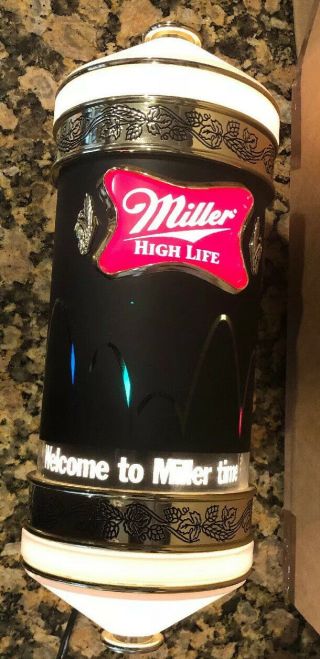 Vintage Miller High Life Beer Light Sign Rotate Motion Bouncing Ball Sconce