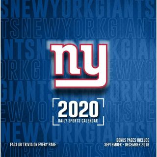 Turner Licensing,  2020 Calendars York Giants Desk Calendar With Adhesive