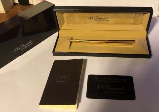 S.  T.  Dupont Classique Ball Point Pen 24k Gold Plated