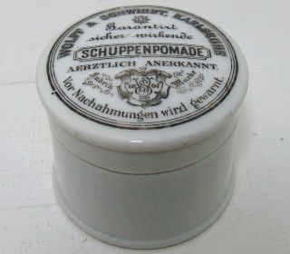 Wolff & Schwindt Shuppenpomade (for The Hair) Karlsruhe Pot Lid & Base C1900 