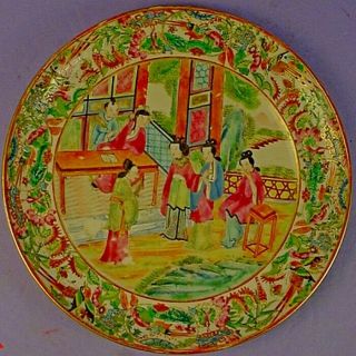 Antique Chinese Qing Dynasty Famille Rose Export Porcelain ‘figural’ Plate 2