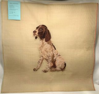 Ansley Unfinished German Shorthaired Pointer Handmade Wool Needlepoint - Nwt