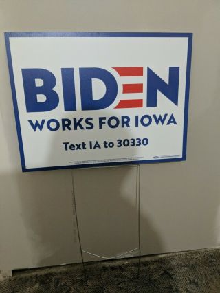 Joe Biden Yard Sign President 2020 Iowa 23 " X17 "