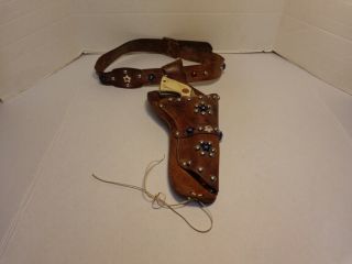 Hubley Texan Toy Cap Gun Set With Cordovan Decorative Gun Holster