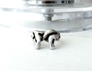 Abstract Sterling Silver 925 Mid Century Modernist Cast Handmade Size 7 Ring