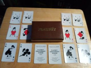 Playboy Vip 1978 Double Deck Of Playing Cards W/ Leather Covered Case