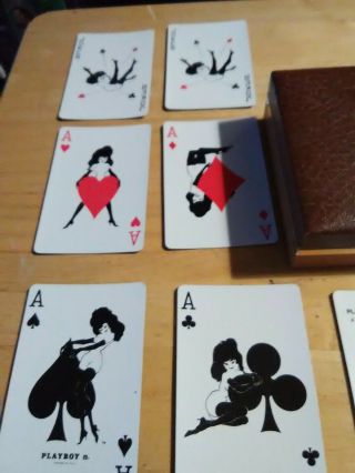 Playboy VIP 1978 Double Deck of Playing Cards W/ Leather Covered Case 3