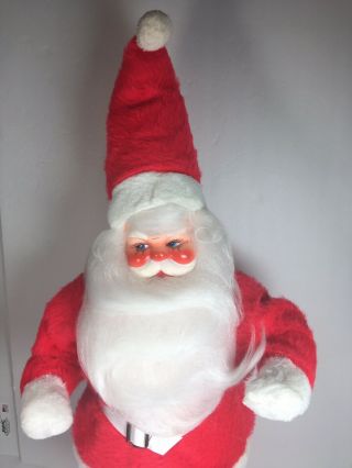 Vintage Large Plush Stuffed Santa Claus Rubber Face 25 