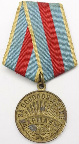 Soviet Russian Ussr Order Medal For The Liberation Of Warsaw Ww2