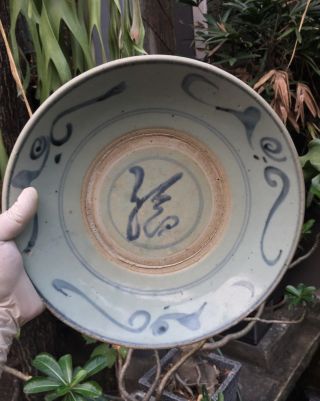 Large Antique Chinese Blue & White Swato Ming Dynasty Porcelain Dish