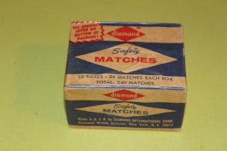 Vintage Diamond Brand Safety Matches Wax Paper Wrapped 10 Boxes Nos